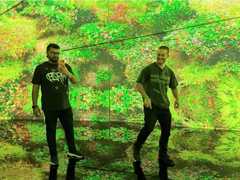 Tanner and Naveed at the airport