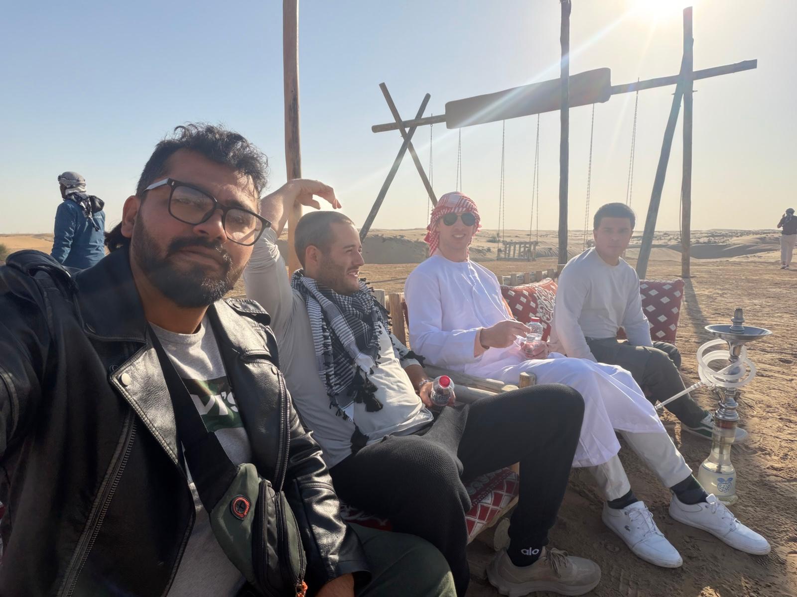 Team with city skyline